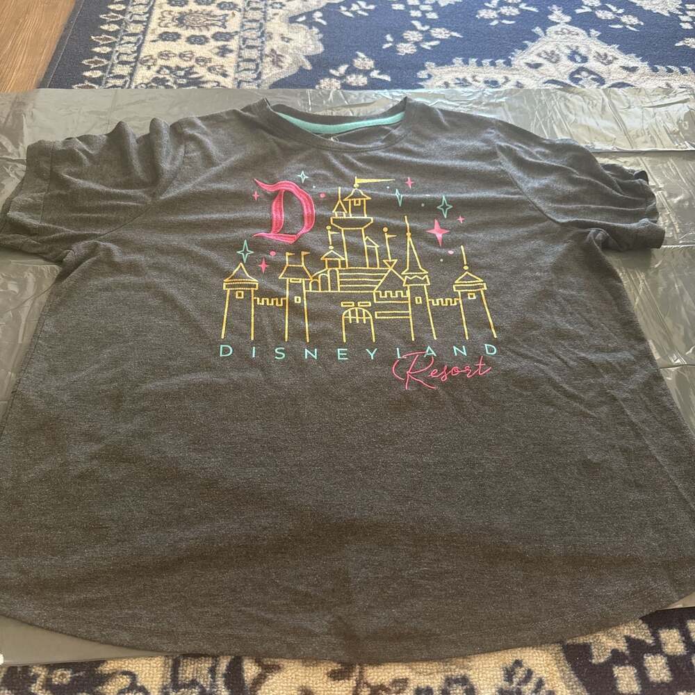 Disneyland Parks Gray Pink Golden Moment Sleeping Beauty Castle 2022 Shirt 1XL